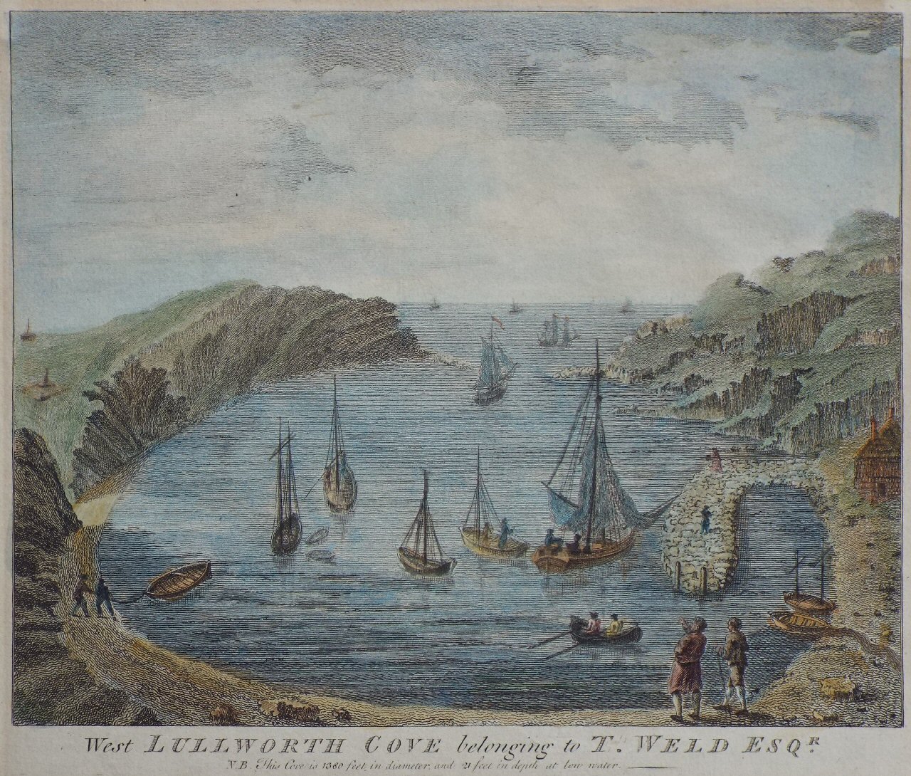 Print - West Lulworth Cove belonging to T. Weld Esqr.